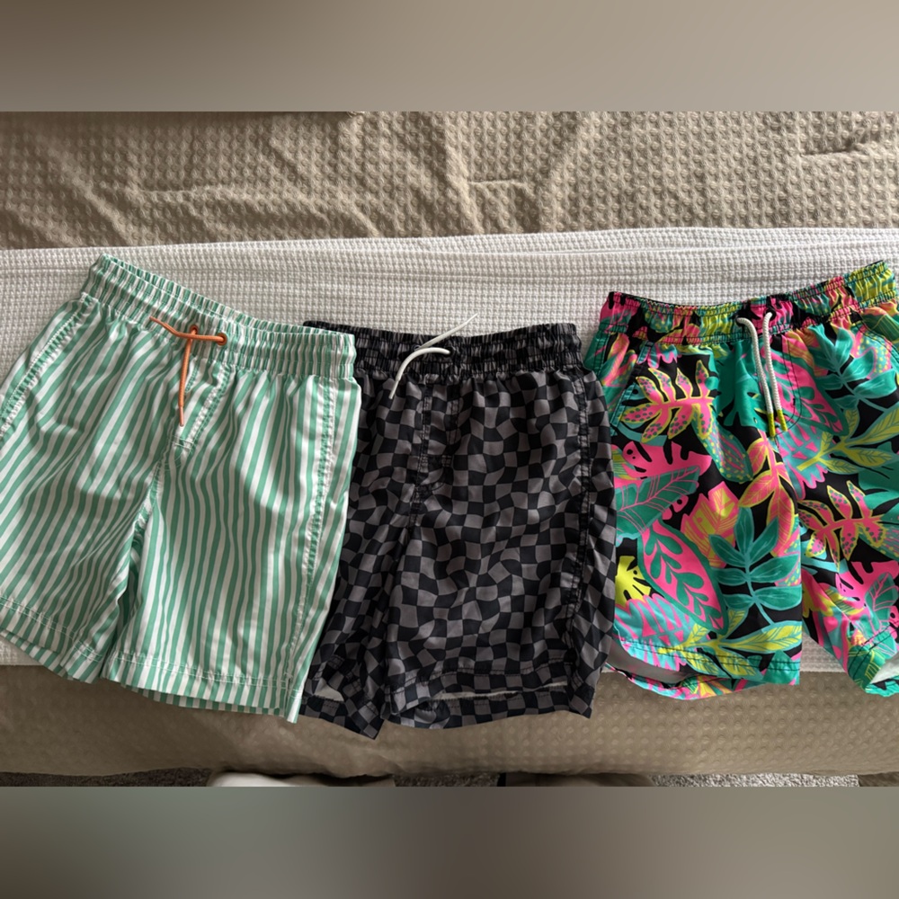 3 pairs of boys 10/12 swim trunks